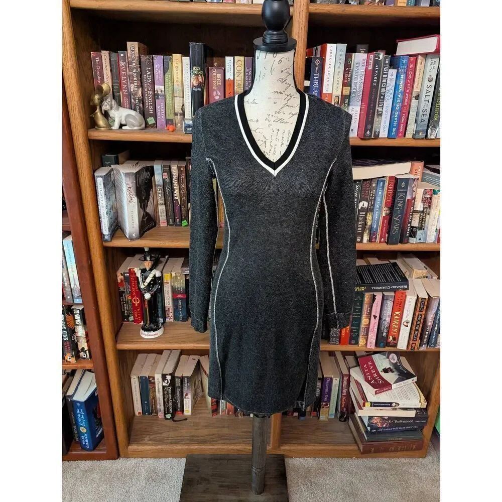 Rag and Bone Women's XS Wool Blend Grey Sweater Style Dress Long Sleeves Mini